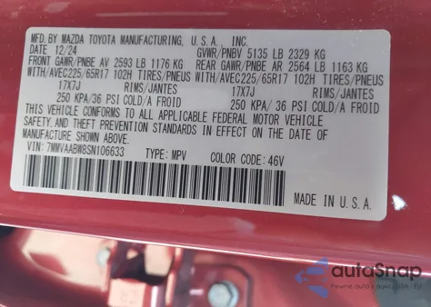 2025 Mazda Cx-50 Hybrid Preferred Package z USA, uszkodzony, nr VIN 7MMVAABW8SN106633